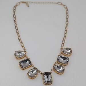 Elegant Gold and Silver Rhinestone Paperclip Necklace